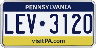 PA license plate LEV3120