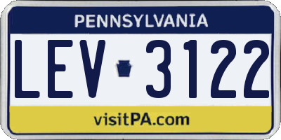 PA license plate LEV3122