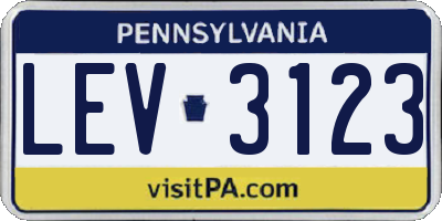 PA license plate LEV3123