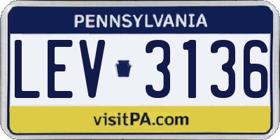 PA license plate LEV3136