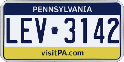 PA license plate LEV3142