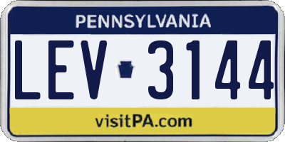 PA license plate LEV3144