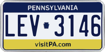 PA license plate LEV3146
