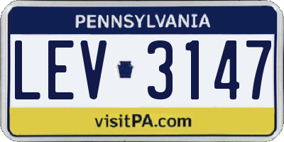PA license plate LEV3147
