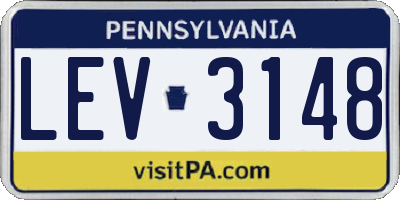 PA license plate LEV3148