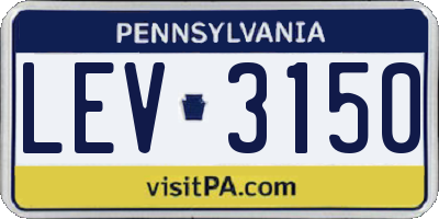 PA license plate LEV3150