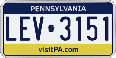 PA license plate LEV3151