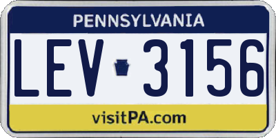 PA license plate LEV3156