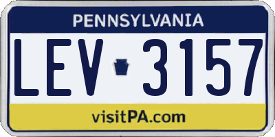 PA license plate LEV3157