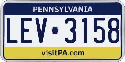 PA license plate LEV3158