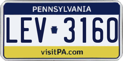 PA license plate LEV3160