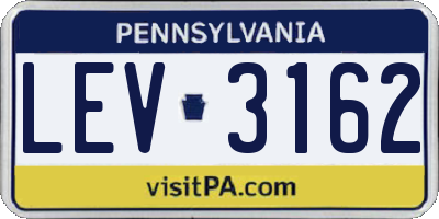 PA license plate LEV3162