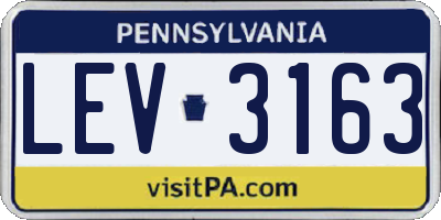 PA license plate LEV3163