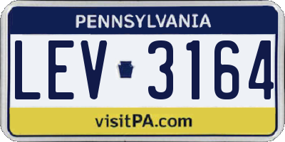 PA license plate LEV3164