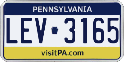 PA license plate LEV3165