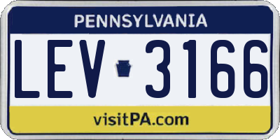 PA license plate LEV3166