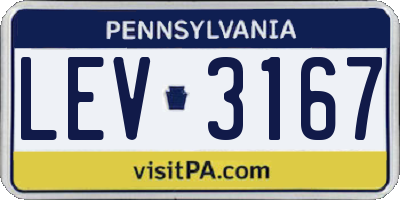 PA license plate LEV3167