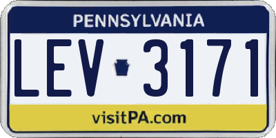 PA license plate LEV3171