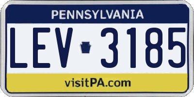 PA license plate LEV3185
