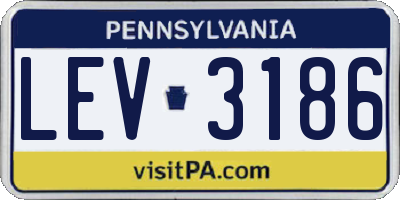 PA license plate LEV3186