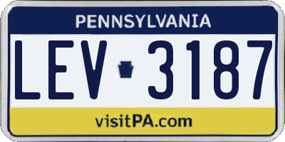 PA license plate LEV3187