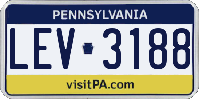 PA license plate LEV3188