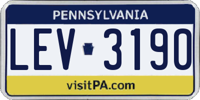 PA license plate LEV3190
