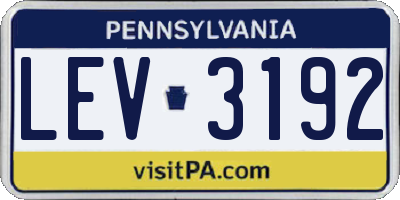 PA license plate LEV3192