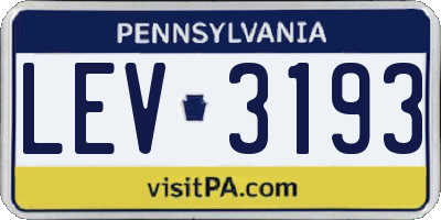PA license plate LEV3193