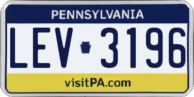 PA license plate LEV3196