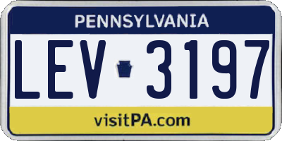 PA license plate LEV3197