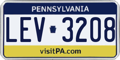 PA license plate LEV3208