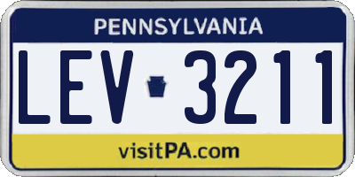 PA license plate LEV3211