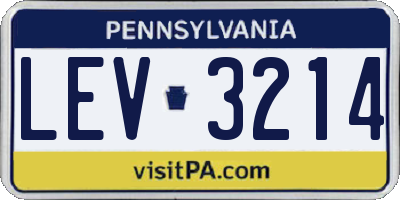 PA license plate LEV3214