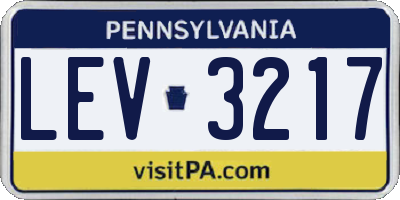 PA license plate LEV3217
