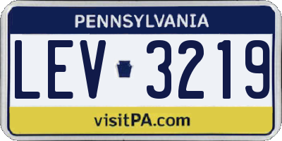 PA license plate LEV3219