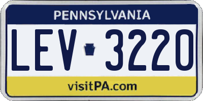 PA license plate LEV3220