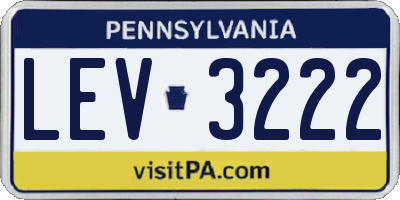 PA license plate LEV3222
