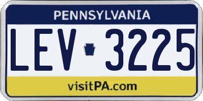 PA license plate LEV3225