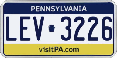 PA license plate LEV3226