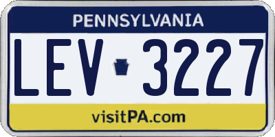 PA license plate LEV3227
