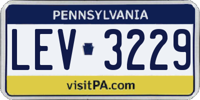 PA license plate LEV3229