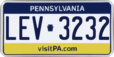 PA license plate LEV3232