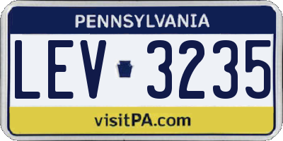 PA license plate LEV3235