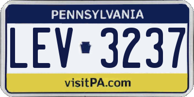 PA license plate LEV3237