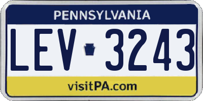 PA license plate LEV3243
