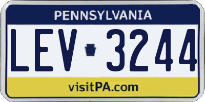 PA license plate LEV3244