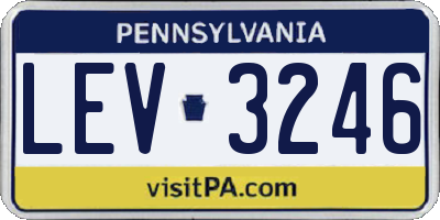 PA license plate LEV3246