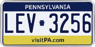 PA license plate LEV3256