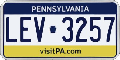 PA license plate LEV3257